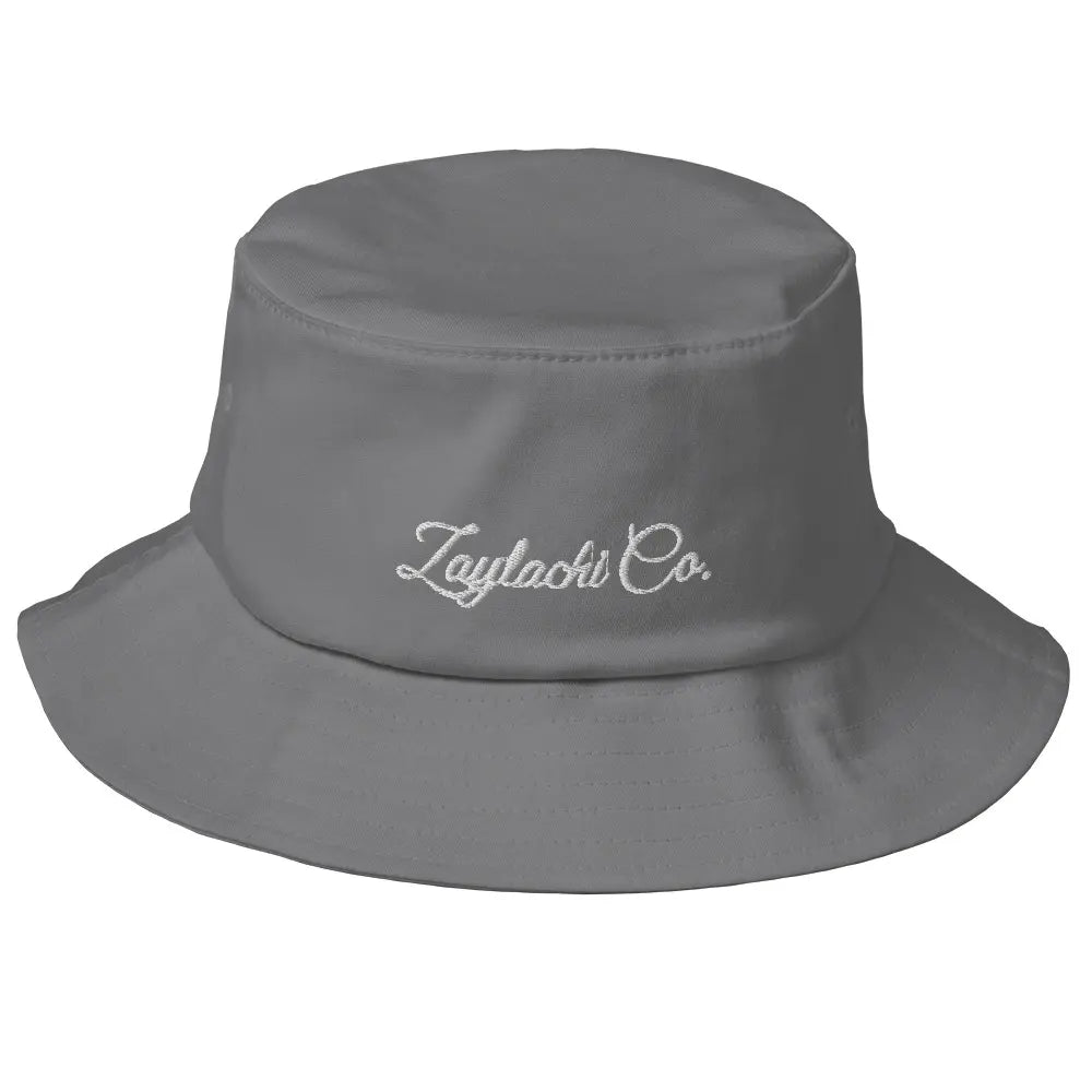 Grey bucket hat Zaylachi Co. embroidered signature streetwear | Zaylachi Co.