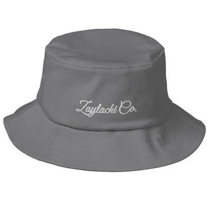 Grey bucket hat Zaylachi Co. embroidered signature streetwear | Zaylachi Co.