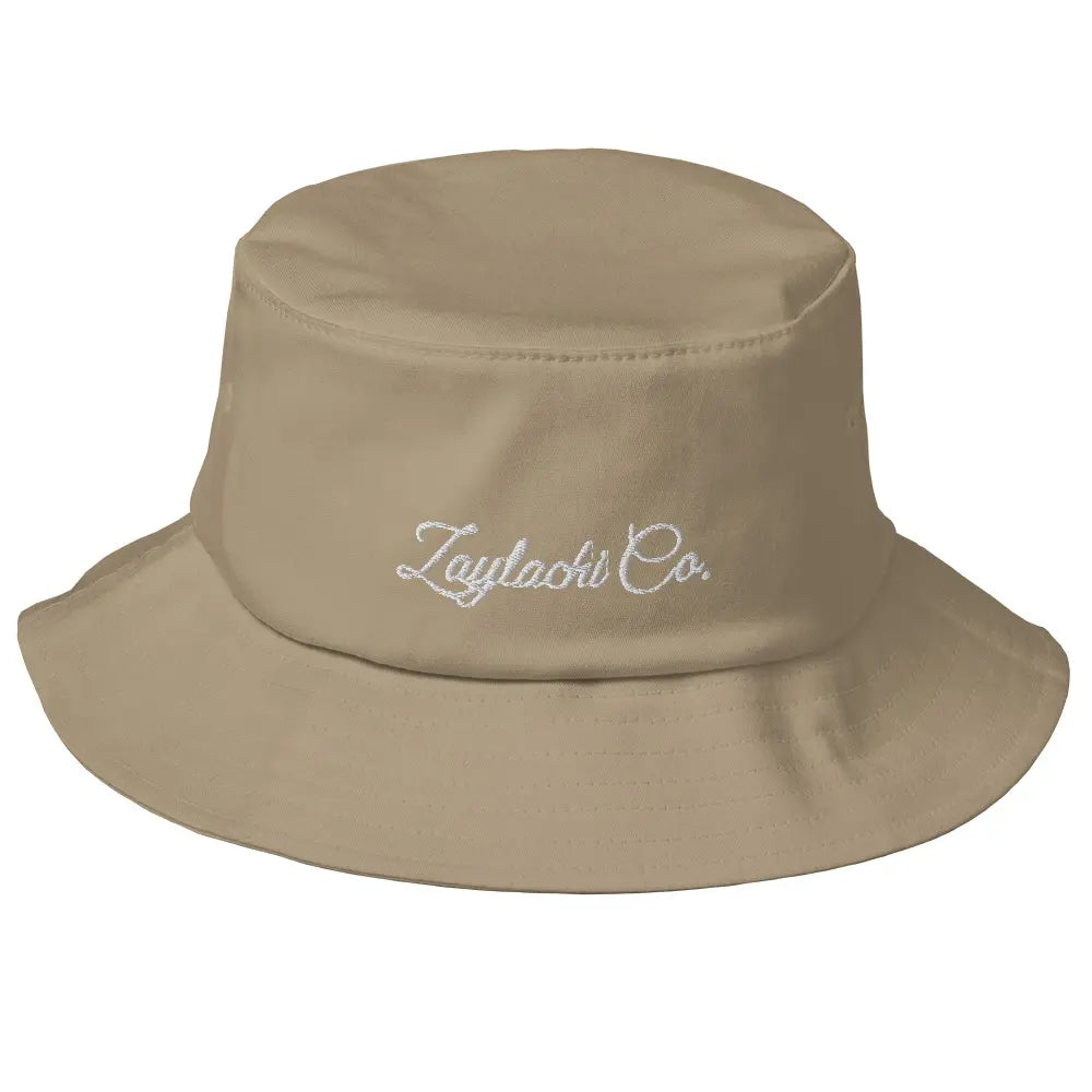 Khaki bucket hat Zaylachi Co. embroidered signature streetwear | Zaylachi Co.