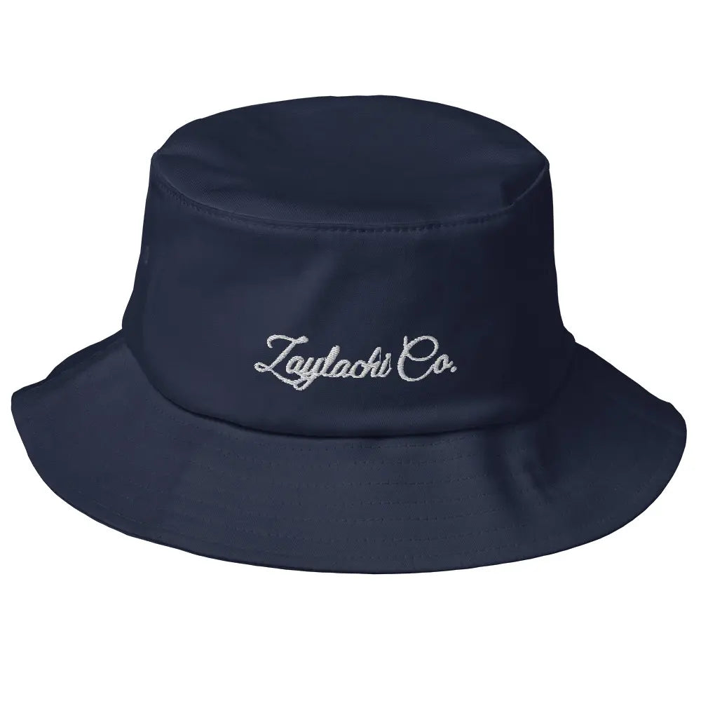 Navy bucket hat Zaylachi Co. embroidered signature streetwear | Zaylachi Co.