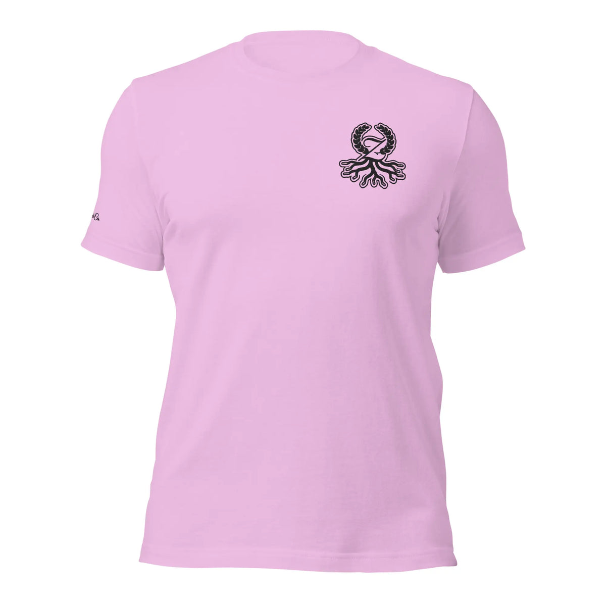 Camiseta clásica lila bordado logo negro Zaylachi Origine streetwear
