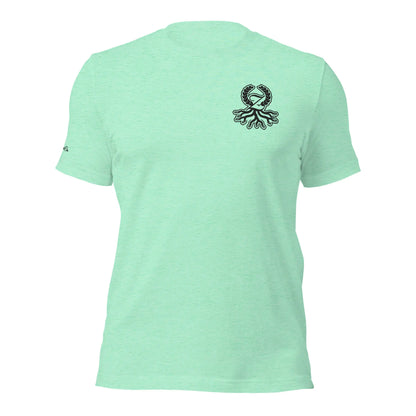 Camiseta clásica menta jaspeado bordado logo negro Zaylachi Origine streetwear