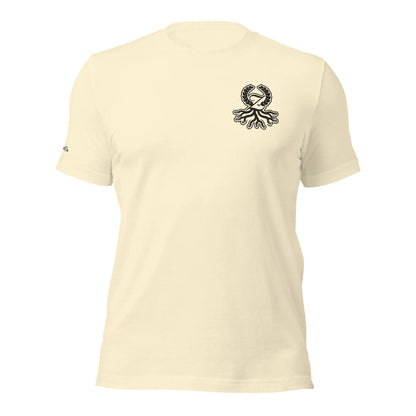 Camiseta clásica natural bordado logo negro Zaylachi Origine streetwear