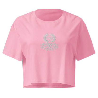 Women's bubblegum crop boxy tee embroidered Zaylachi Origine streetwear | Zaylachi Co.