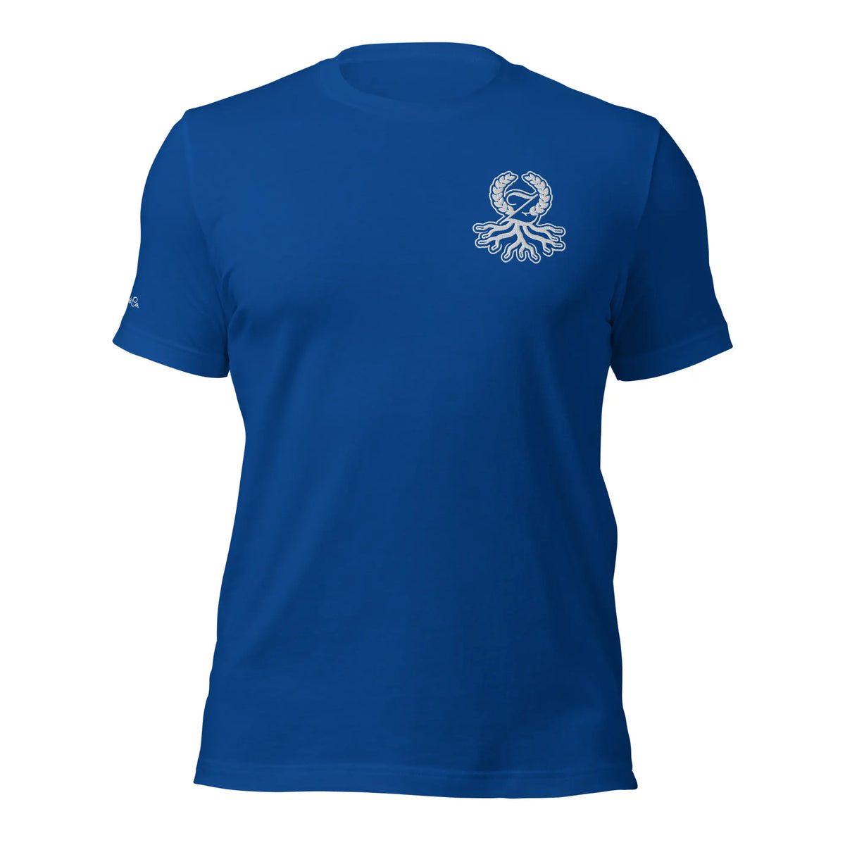 Camiseta clásica azul royal logo blanco bordado Zaylachi Origine streetwear