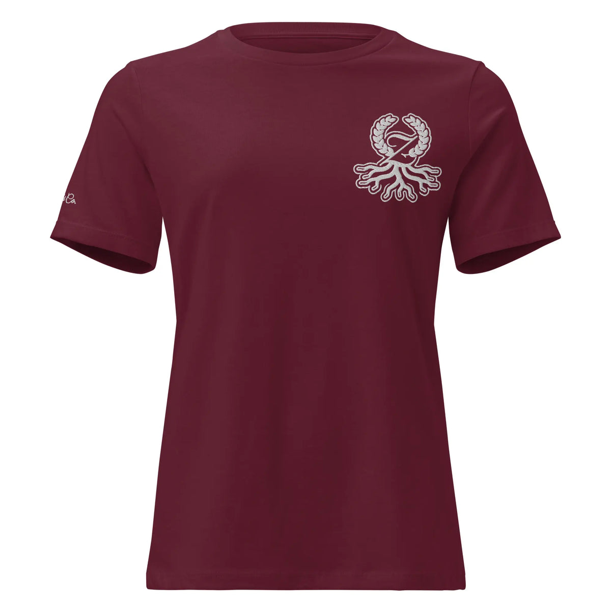 T-shirt relaxed fit femme grenat broderie Zaylachi Origine streetwear