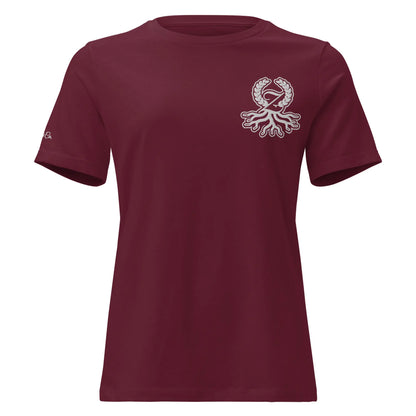 T-shirt relaxed fit femme grenat broderie Zaylachi Origine streetwear