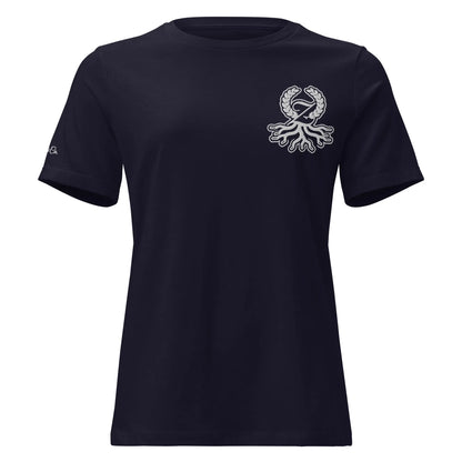 T-shirt relaxed fit femme marine broderie Zaylachi Origine streetwear