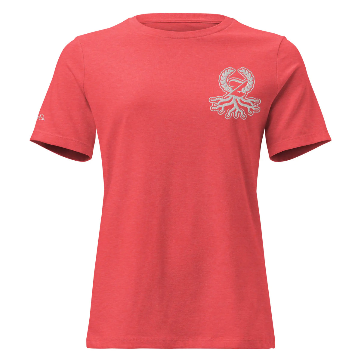 T-shirt relaxed fit femme rouge chiné broderie Zaylachi Origine streetwear
