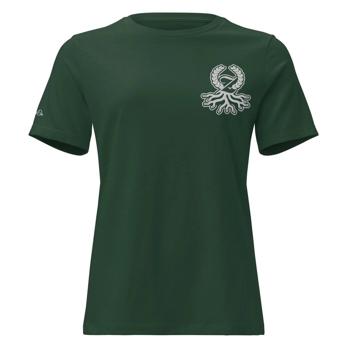 T-shirt relaxed fit femme vert forêt broderie Zaylachi Origine streetwear