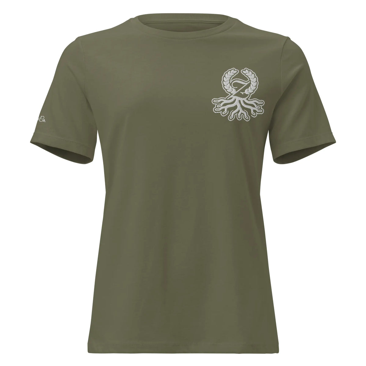 T-shirt relaxed fit femme vert militaire broderie Zaylachi Origine streetwear