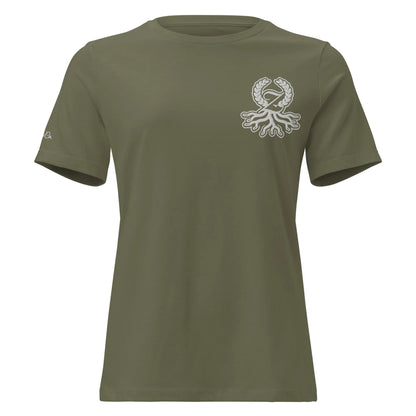 T-shirt relaxed fit femme vert militaire broderie Zaylachi Origine streetwear