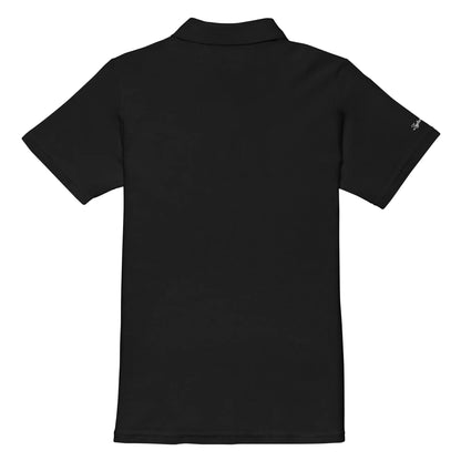 Polo piqué femme noir semi-ajusté brodé Zaylachi Origine vue de dos | Zaylachi Co.